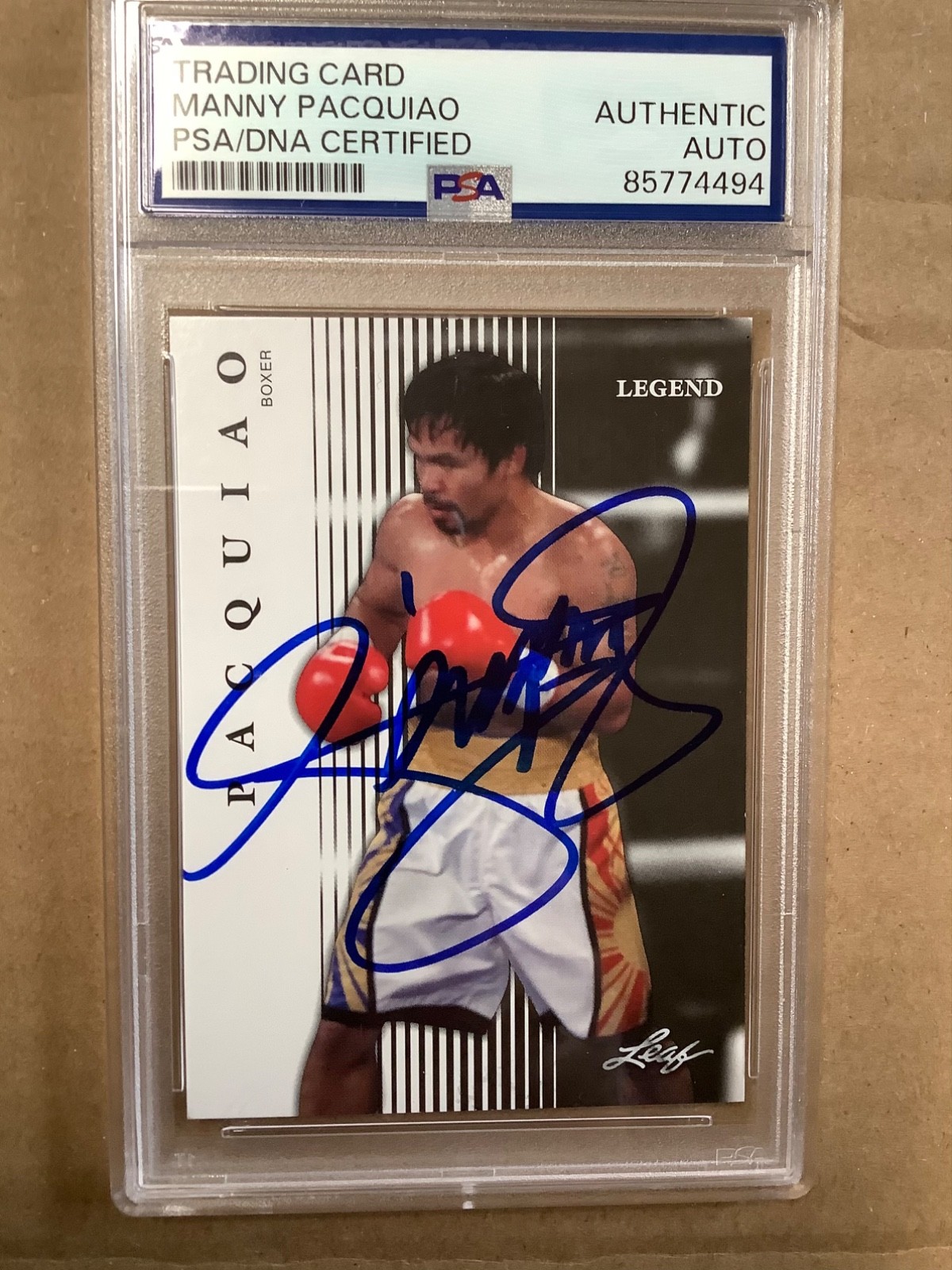 MANNY PACQUIAO SIGNED AUTOGRAPHED BOXING CARD PAC MAN PSA DNA SLABBED LEGEND