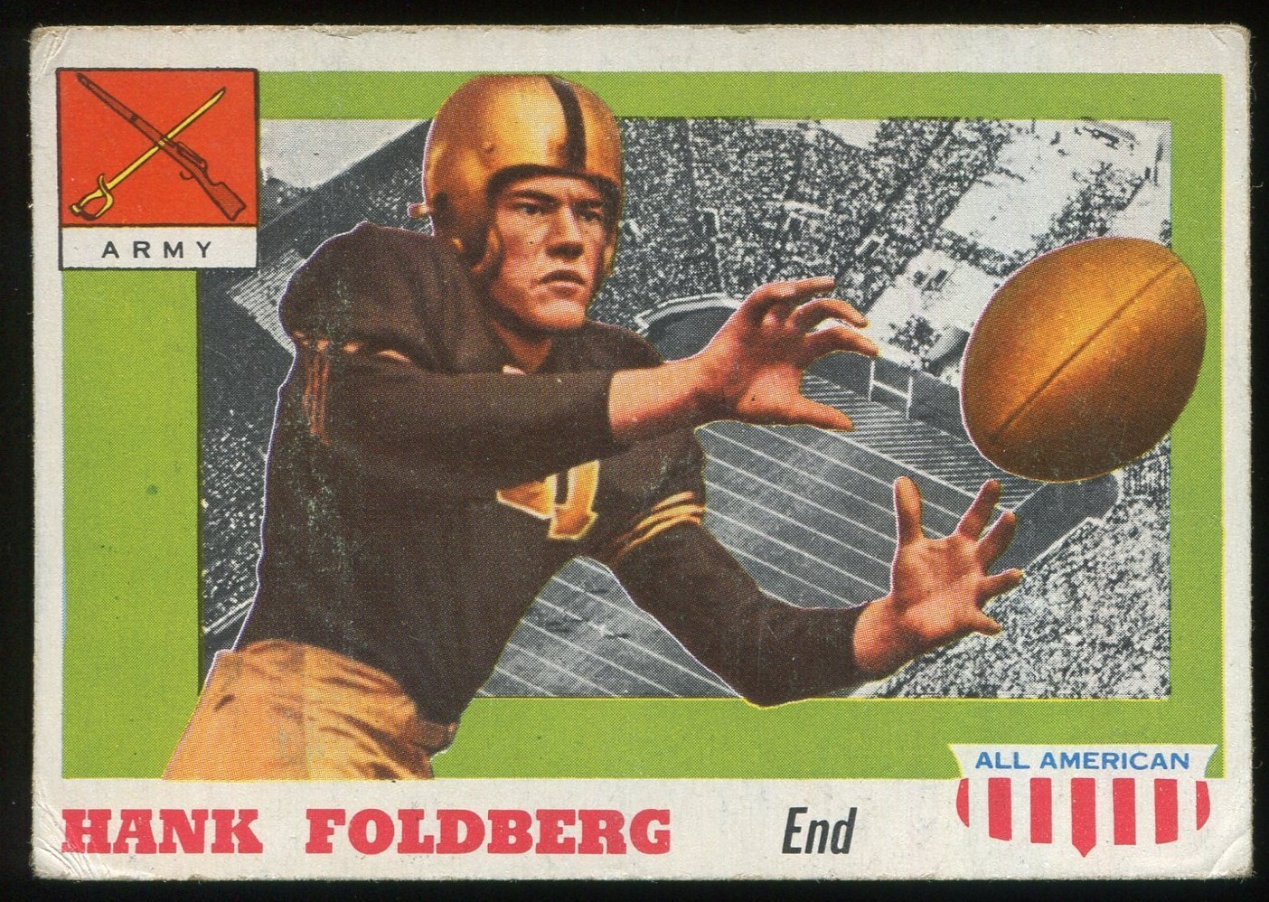 1955 Topps All-American #32 Hank Foldberg Army Black Knights