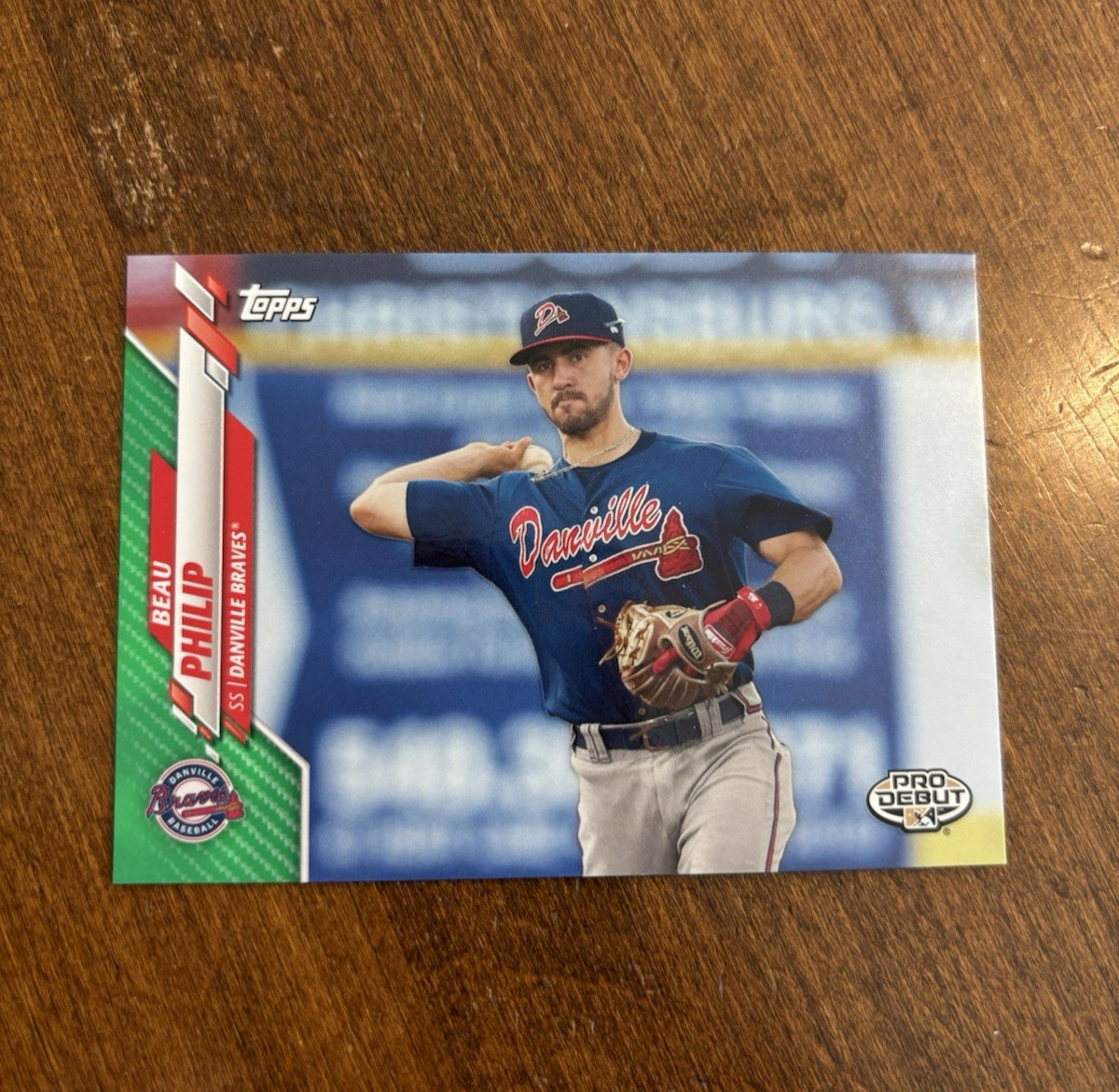 Beau Philip 2020 Topps Pro Debut Green PD-197 Danville Braves Beavers /99