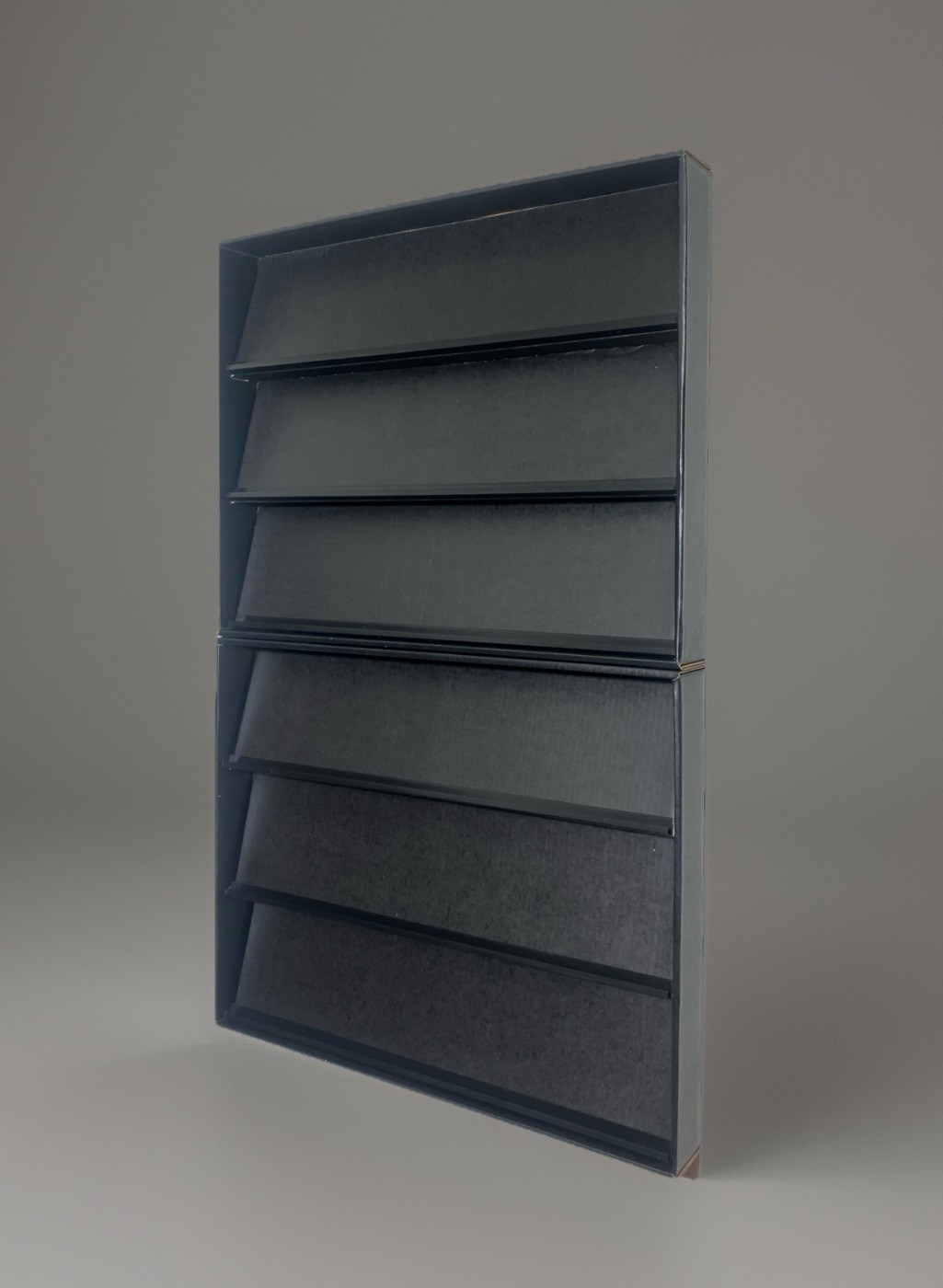 Sports Cards Display Stand Shelf economy corrugated cardboard with plastic rails