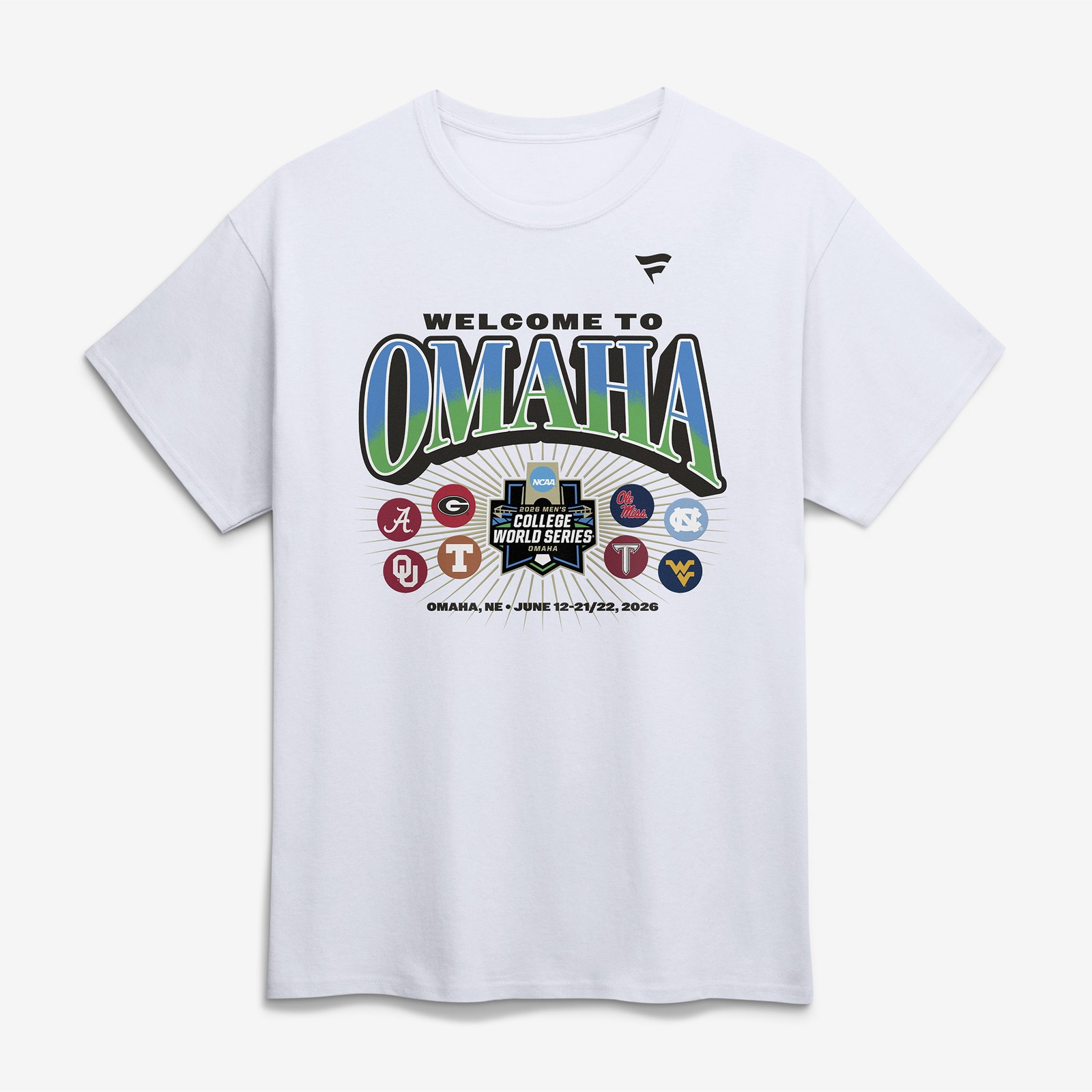 Men’s White 2026 NCAA Baseball Men’s College World Series Game Run T-Shirt