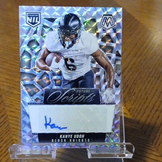 Panini 2025 Mosaic Future Scripts Kanye Udoh Army Black Knights Autographed