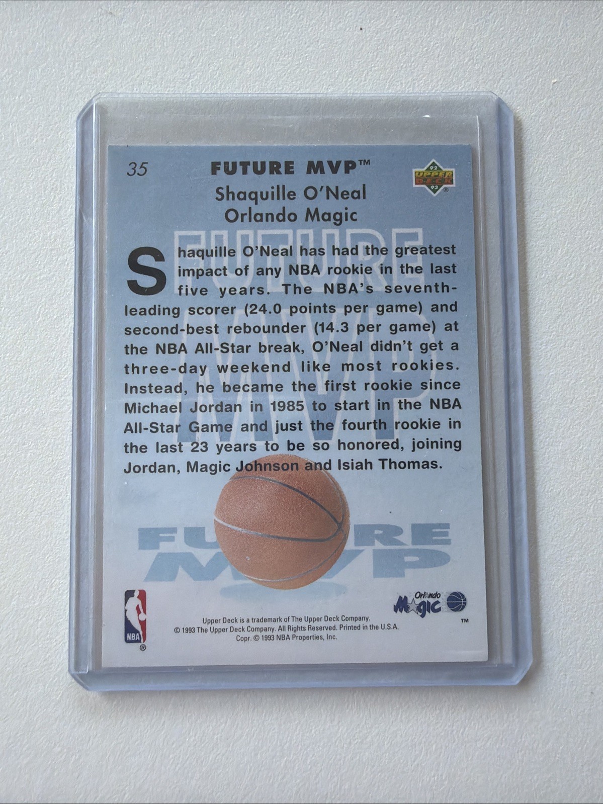 1993 Upper Deck – Box Set Nba Hologram Set Shaquille O’Neal #35 /138000