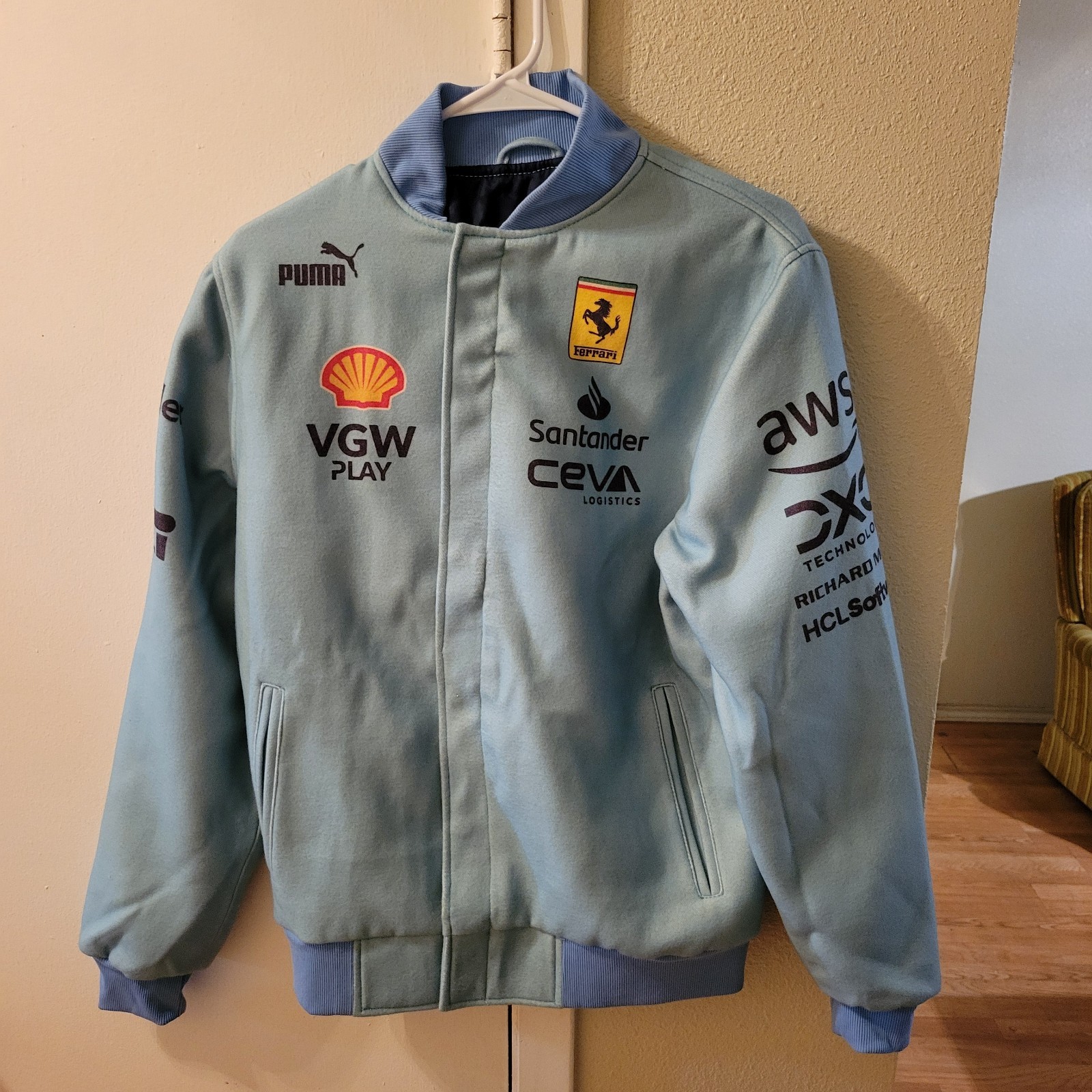 Scuderia Ferrari F1 2024 Miami GP Team Varsity Jacket L FAST SHIP✈ MAKE AN OFFER
