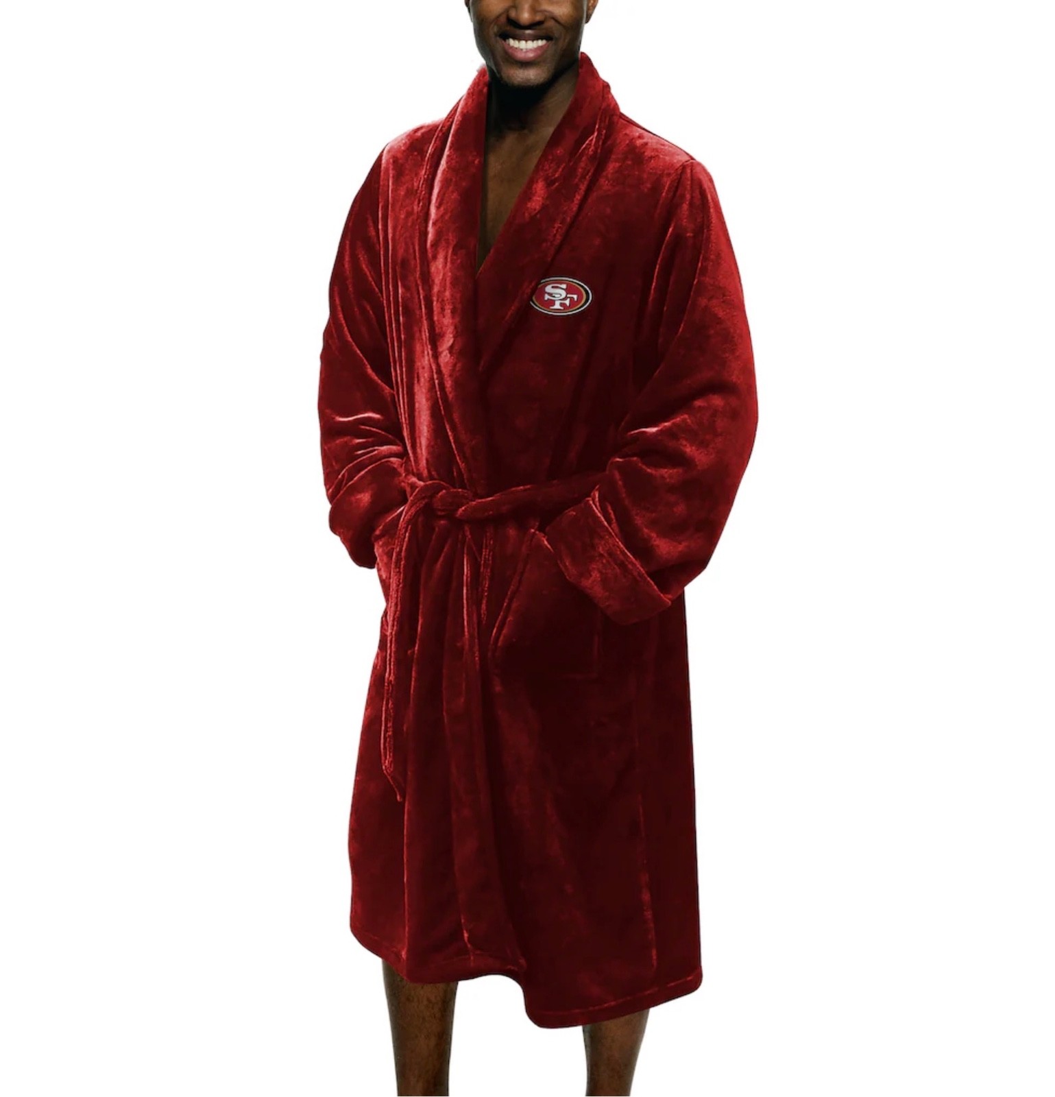 NFL San Francisco 49ers Silk Touch Robe L/XL Red Plush Bathrobe New