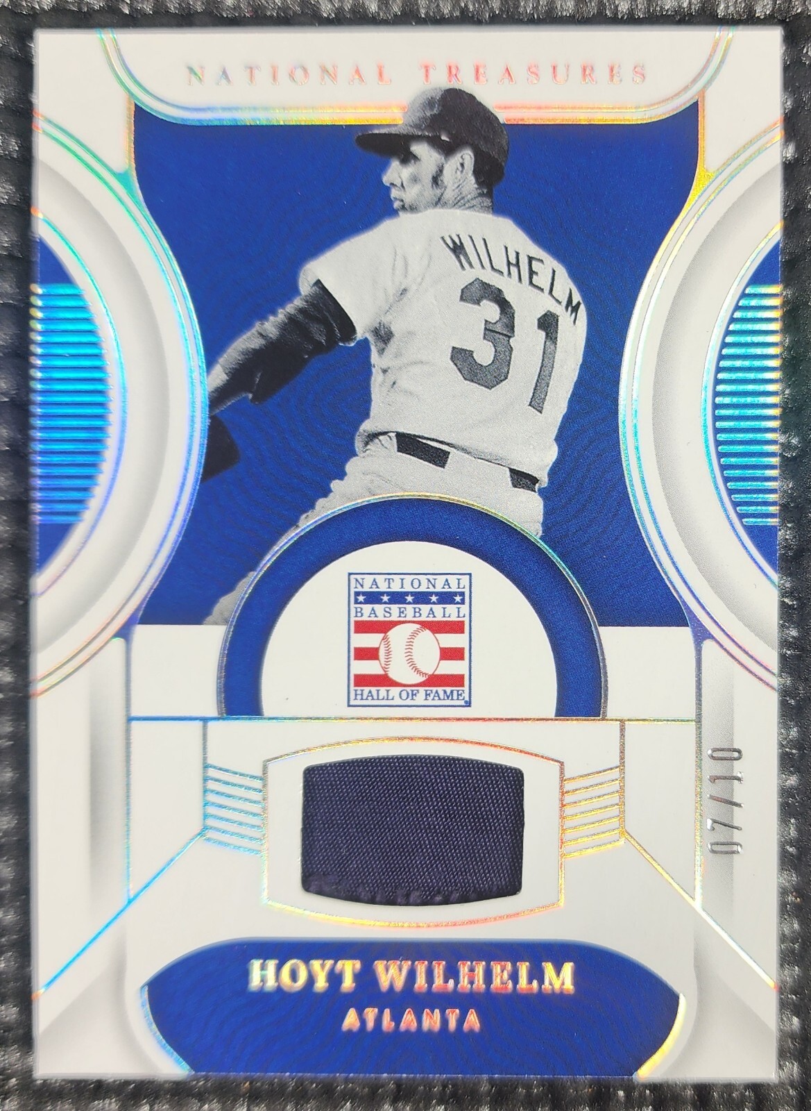 2023 National Treasures Hall of Fame Materials Hoyt Wilhelm Holo Gold /10 SP HOF