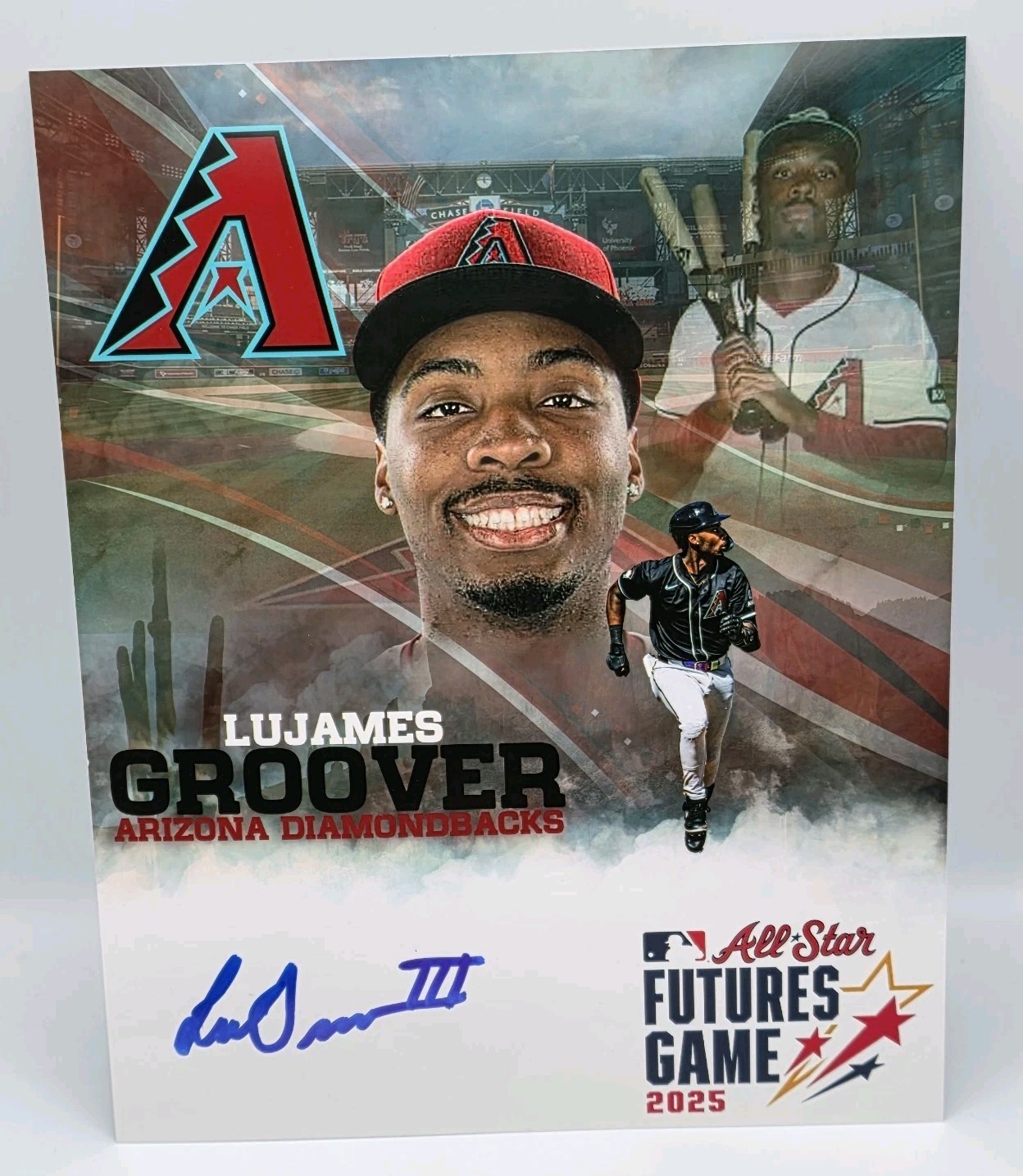 Lujames Gino Groover Signed 8X10 Arizona Photo Diamondbacks Autograph UG COA