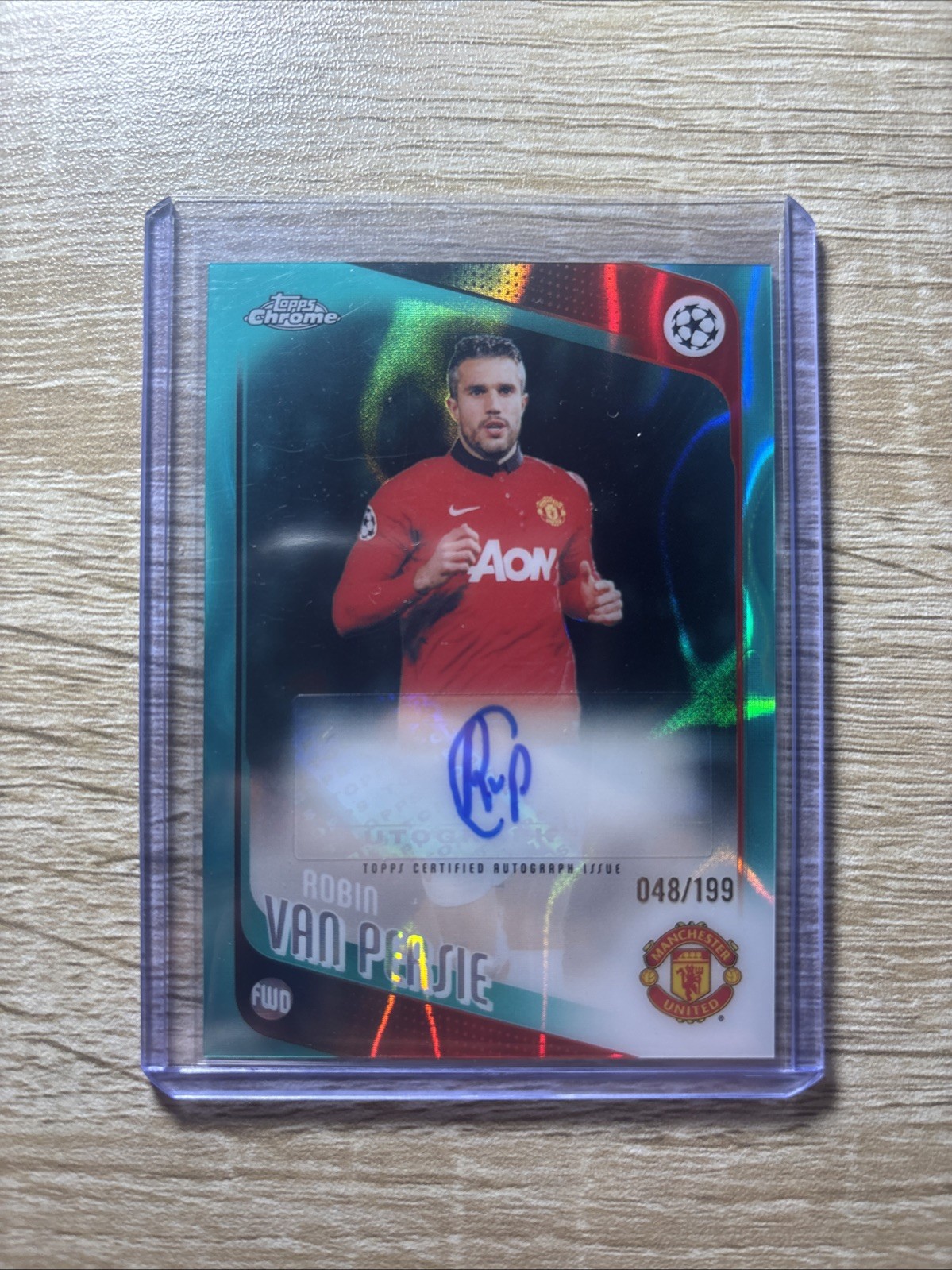 2025-26 Topps Chrome UEFA ROBIN VAN PERSIE /199 Auto Aqua Refractor #CLA-RVP