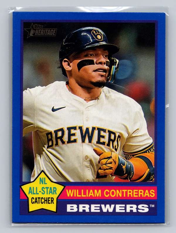 2025 Topps Heritage – Dark Blue Border #300 William Contreras