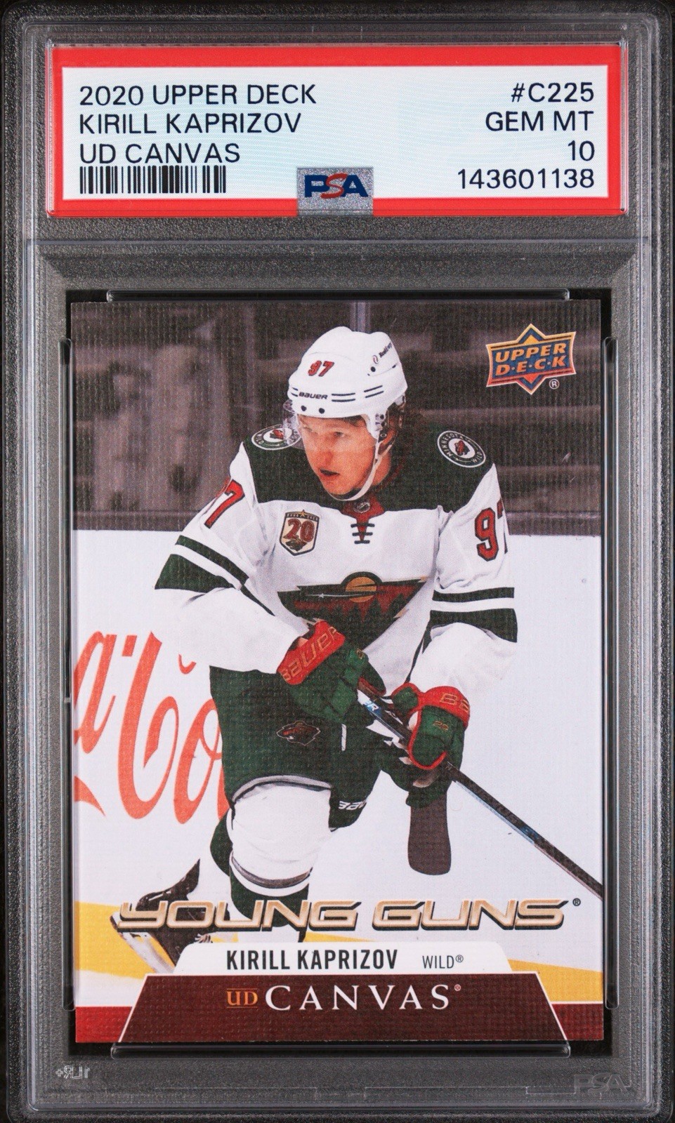 Kirill Kaprizov 2020-21 Upper Deck Young Guns UD Canvas #C225 PSA 10 Gem Mint