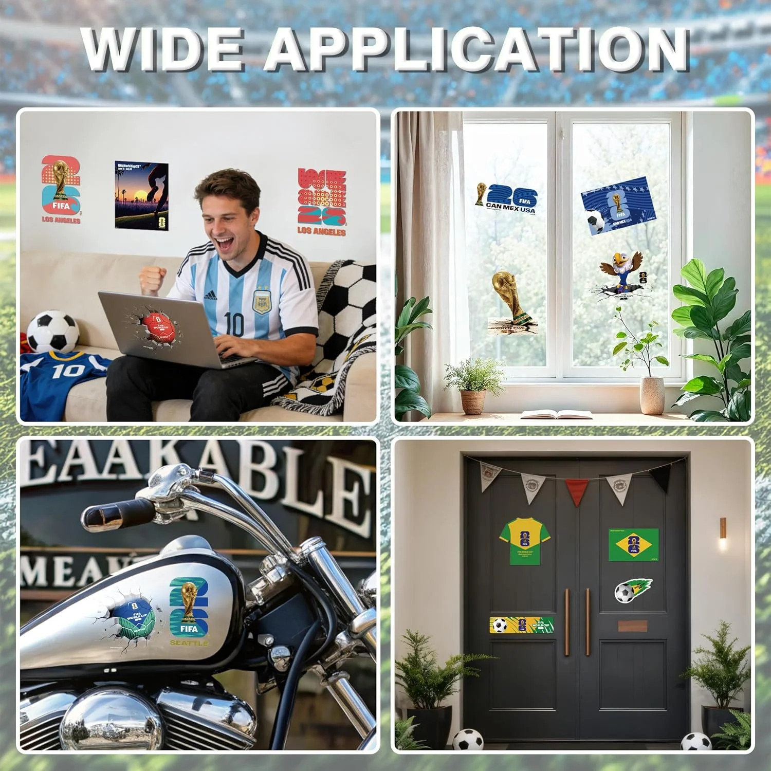 FIFA World Cup 26 Officially Licensed Stickers Pack, 6 PCS Vinyl Waterproof Deca