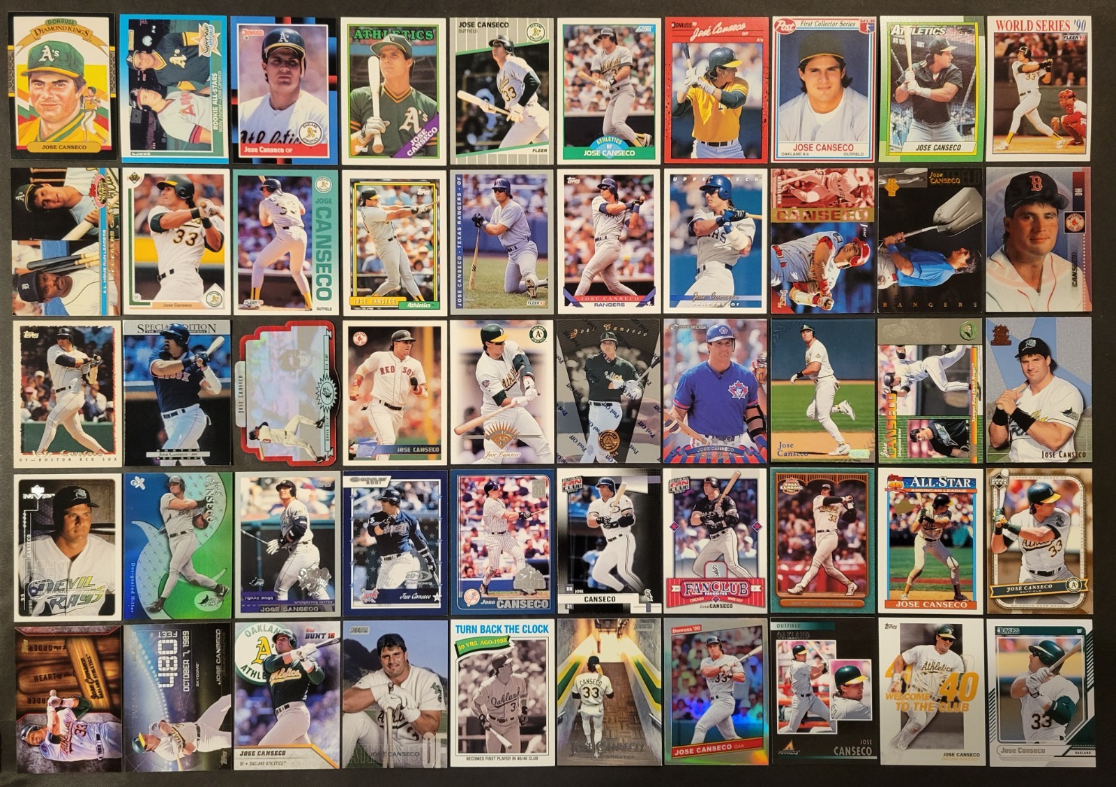 Lot of 50 Different JOSE CANSECO Baseball Cards 2xChamp 1987-2024 BB8340