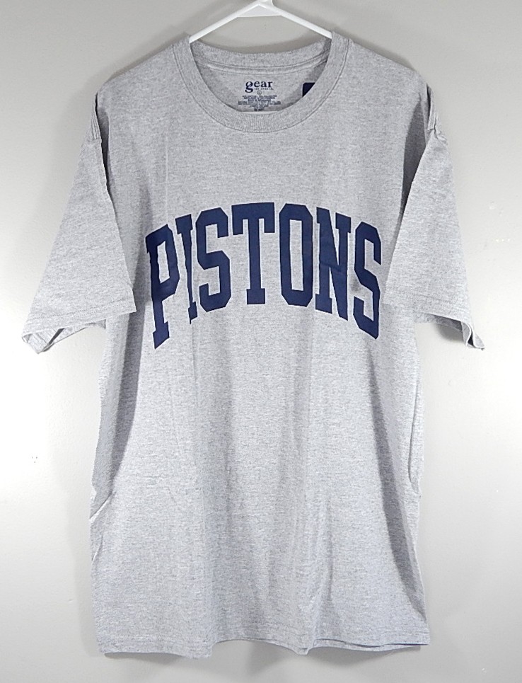 Detroit Pistons Script Logo Gear For Sports T-Shirt Heather Gray New Adult XL