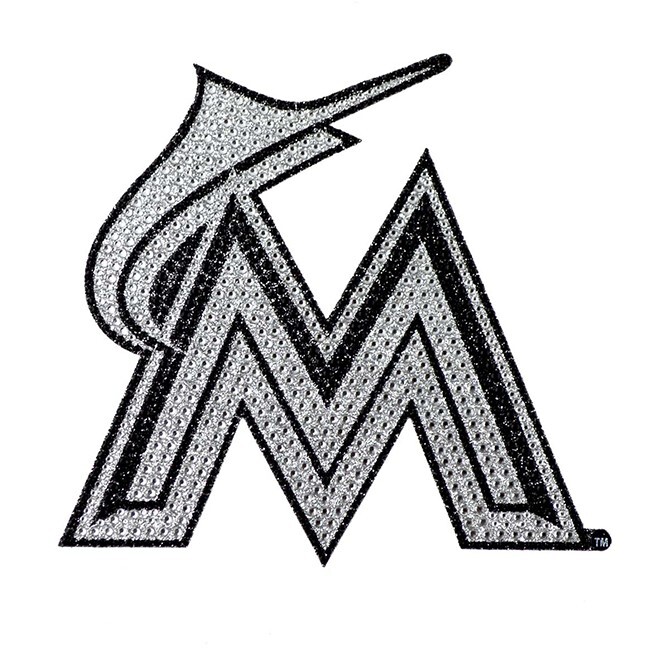 Miami Marlins Bling Decal Auto MLB Team Sparkle Glitter 6×5 Adhesive Car Emblem