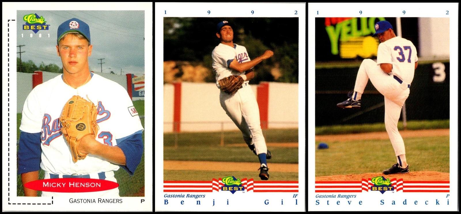 Classic Best Gastonia Rangers (3) Card Lot – LIMITED EDITION – RARE GEM