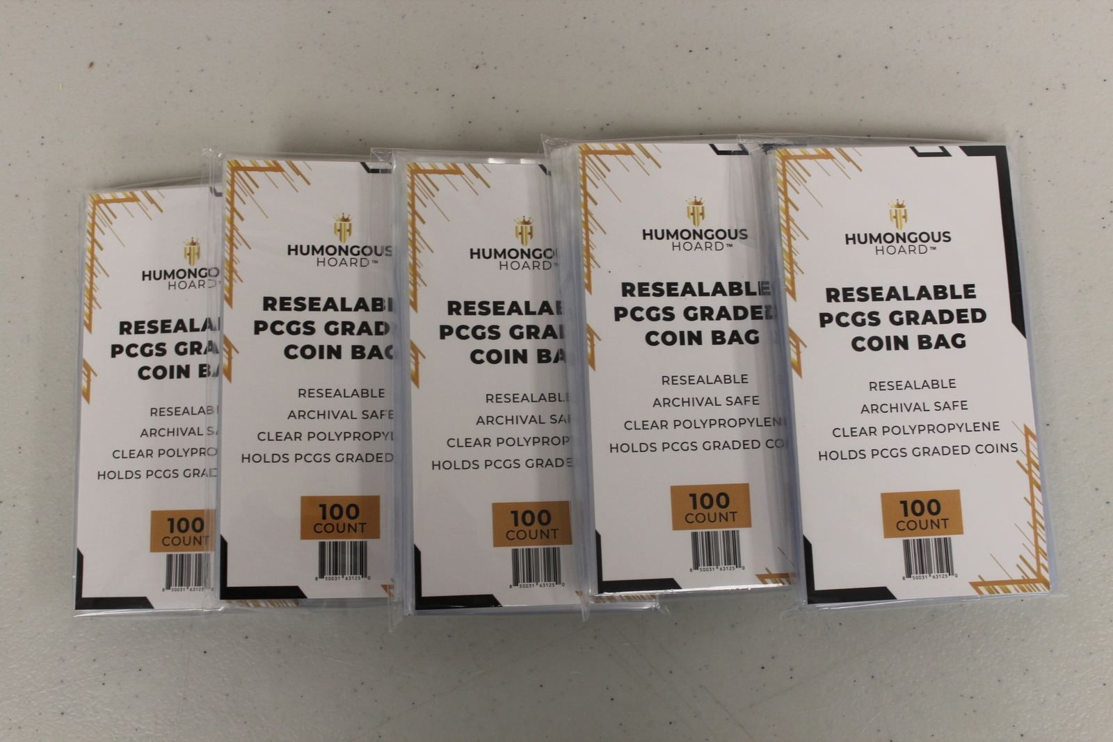 (1000) Humongous Hoard Resealable PCGS Graded Coin Bags – 10 Packs of 100
