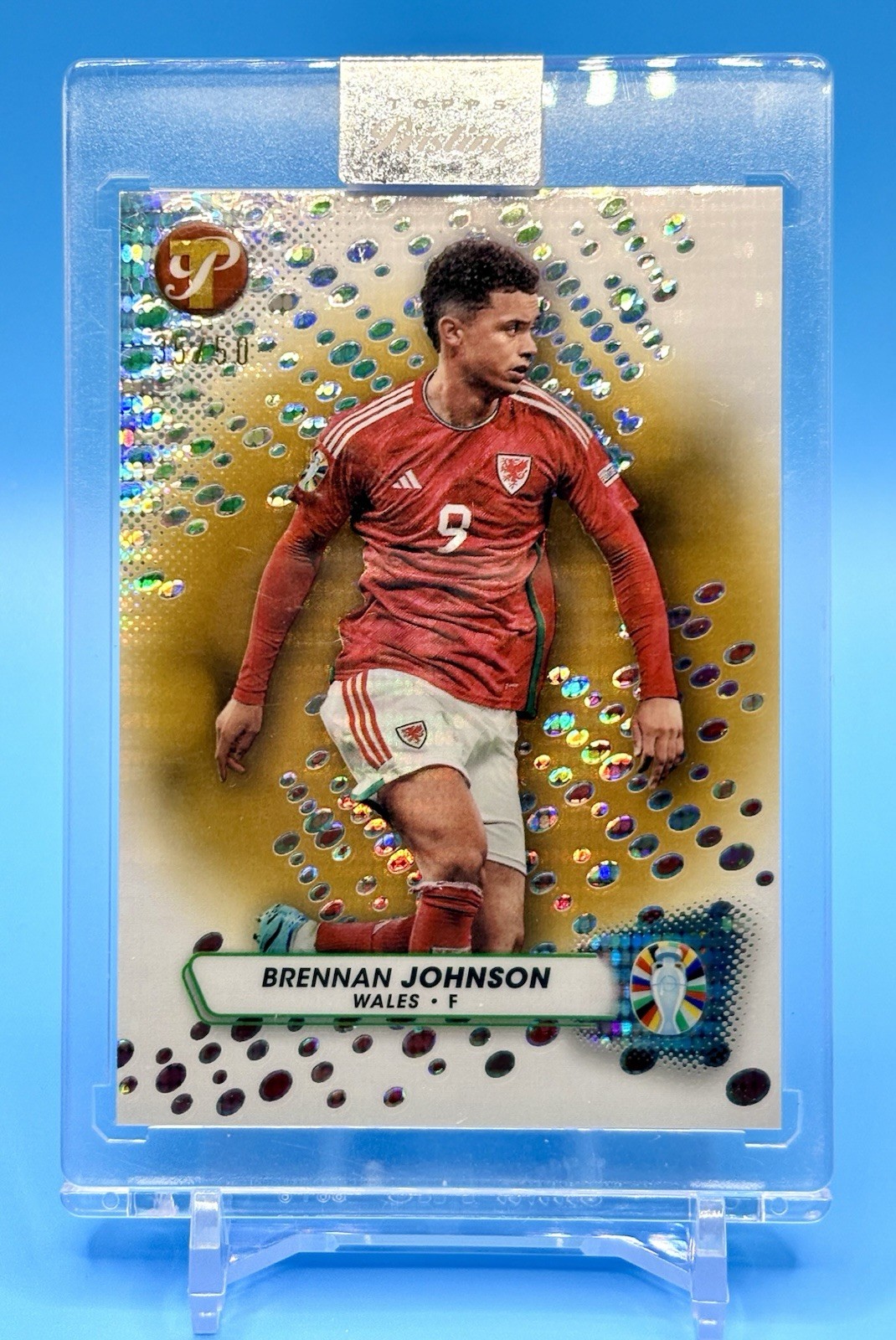 2023 Topps Pristine Road To Euro 2024 Brennan Johnson Gold Refractor 35/50