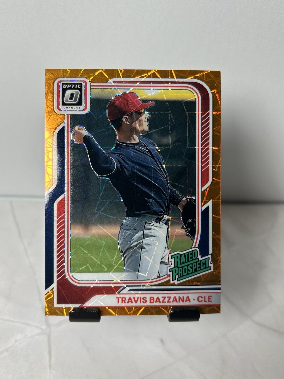 2026 Donruss Optic Travis Bazzana #164 Orange Velocity Prizm Rated Prospect Card