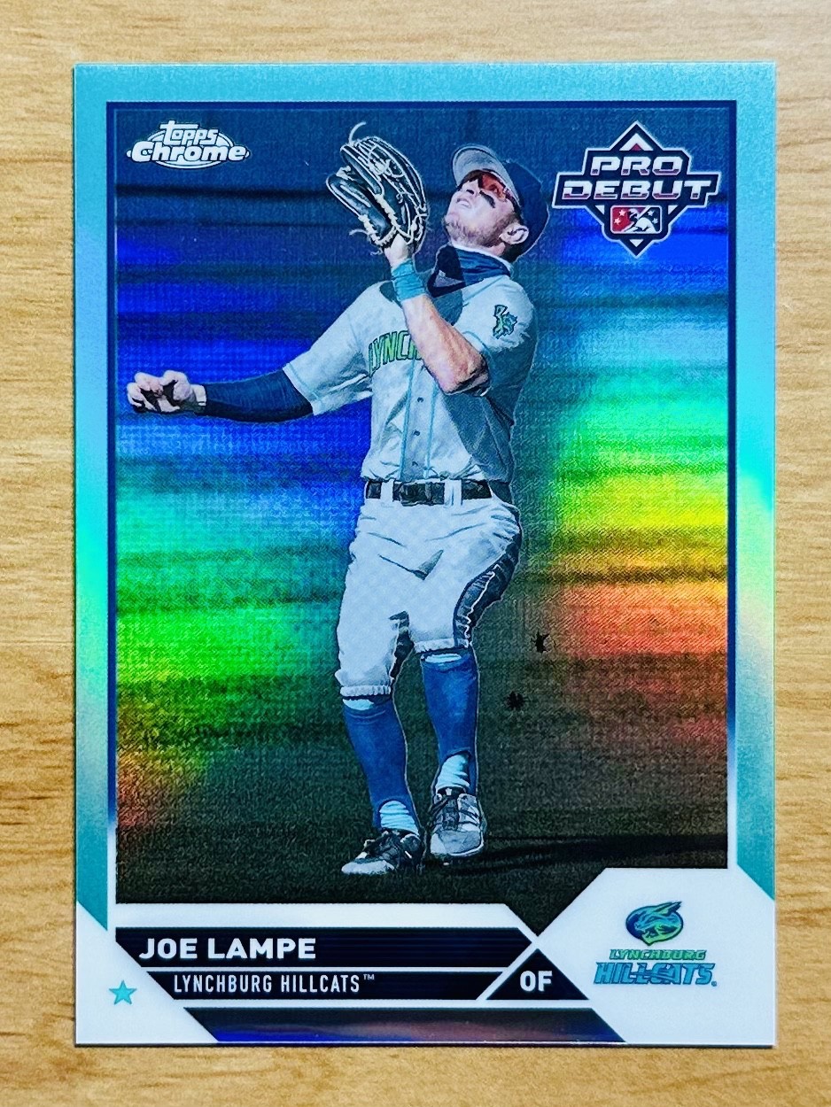 Joe Lampe 2023 Topps Pro Debut Chrome #PDC-5 Aqua Refractor 68/75 (RC)