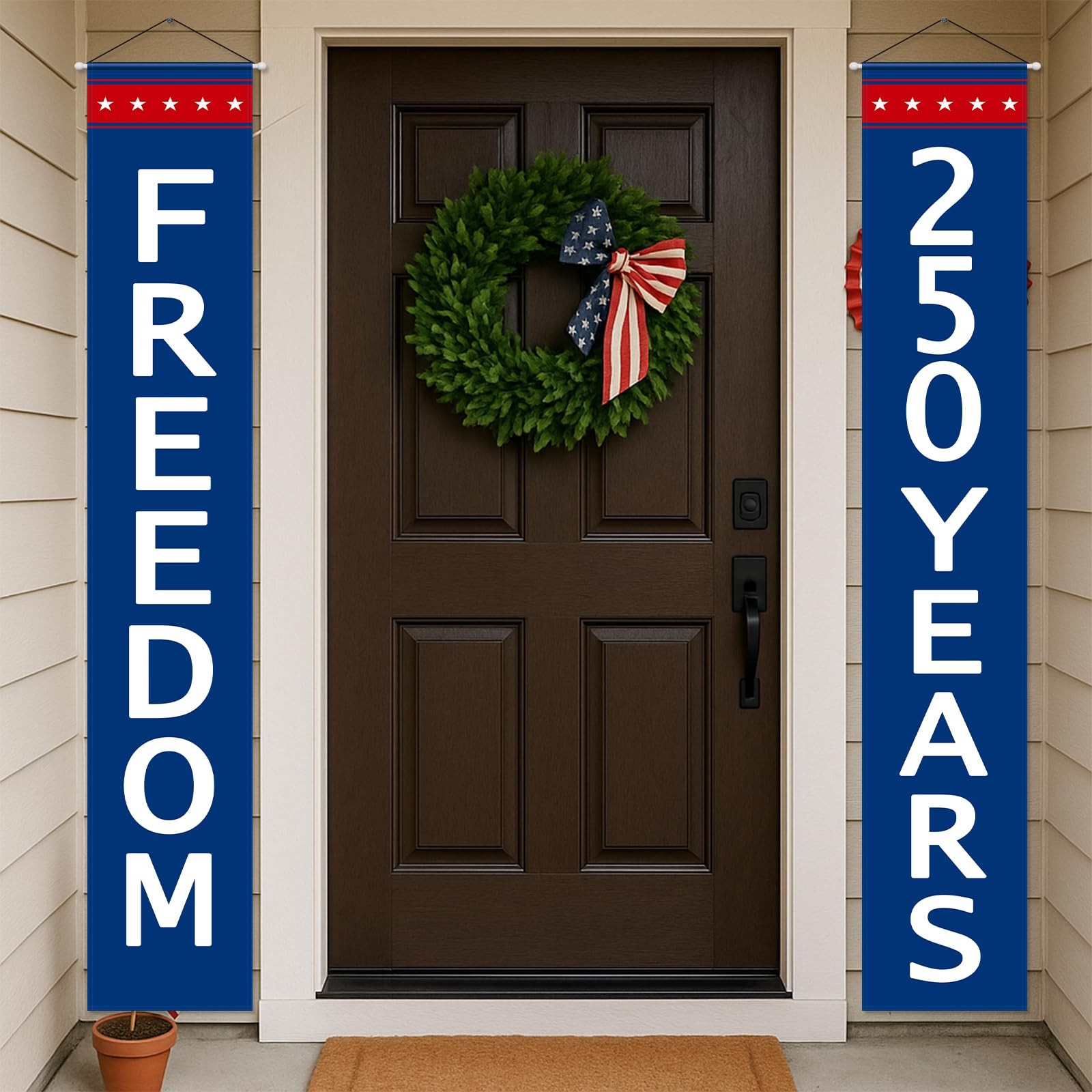 250 Anniversary Banner Door Sign 2 Pack Freedom 250 Years USA America Patriotic