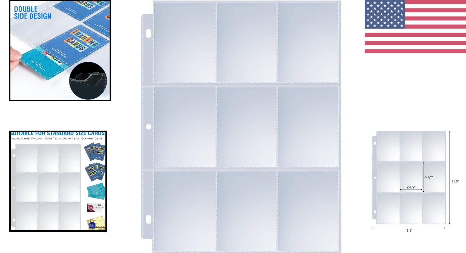 Acid-Free Card Storage Pages: 36 Double-Sided Protectors for Binders