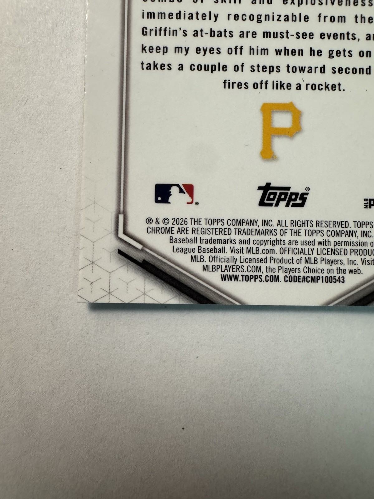 Topps 2026 Bowman Chrome Top 100 Konnor Griffin Pirates #BTP-1 Insert
