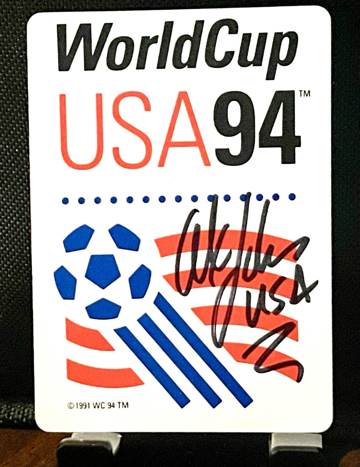 1994 World Cup Soccer Playing Card – Alexi Lalas Autograph