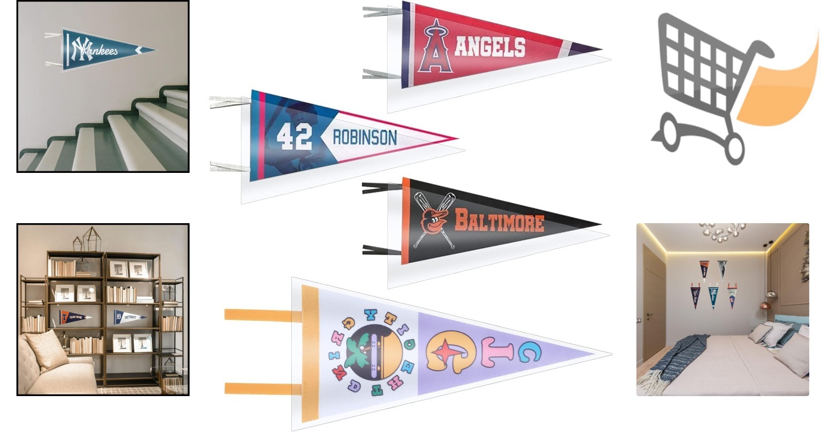 Soft Plastic Pennant Sleeve Bags 12.75×31.5 Dustproof Display Cases for Sport…