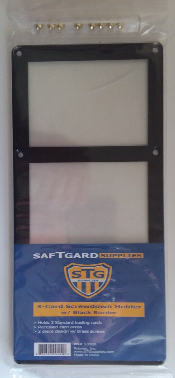 SafTgard 3 Card Recessed Screwdown Card Protector Black Border New NIP #S308B
