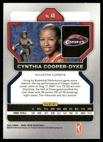 2022 Panini Prizm WNBA #40 Cynthia Cooper-Dyke