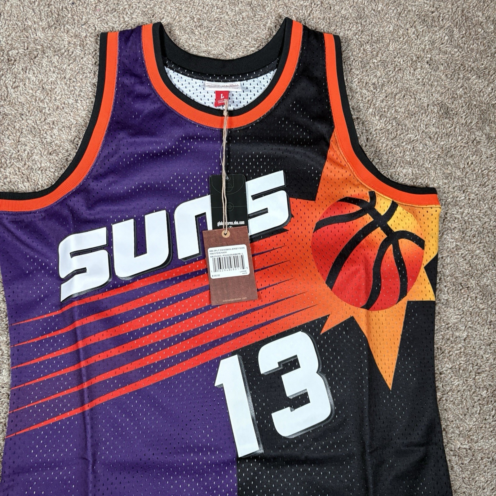 Men’s Steve Nash 1996-97 Mitchell & Ness Suns Split Swingman Jersey Size Large