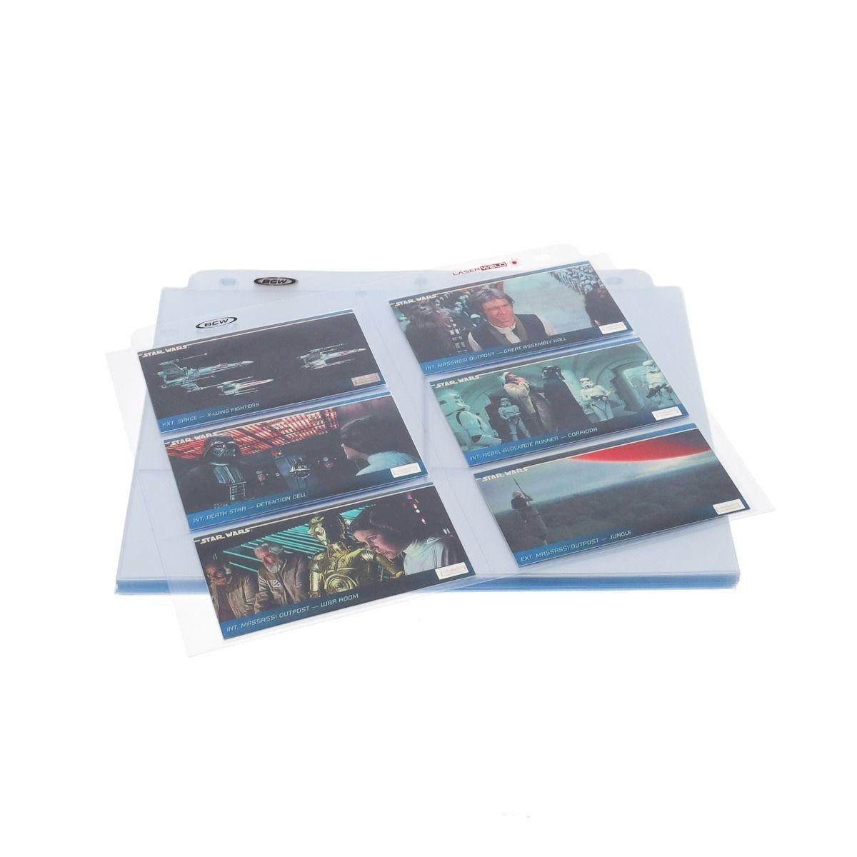 100 Tall Trading Gaming Sport Cards Album Pages 6 Pockets BCW Long Term Storage