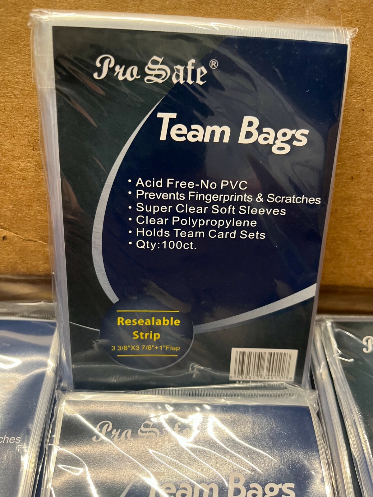 Pack Of 100~Pro Safe Team Bags Resealable Sleeves Clear 3-3/8″ X 3-7/8″
