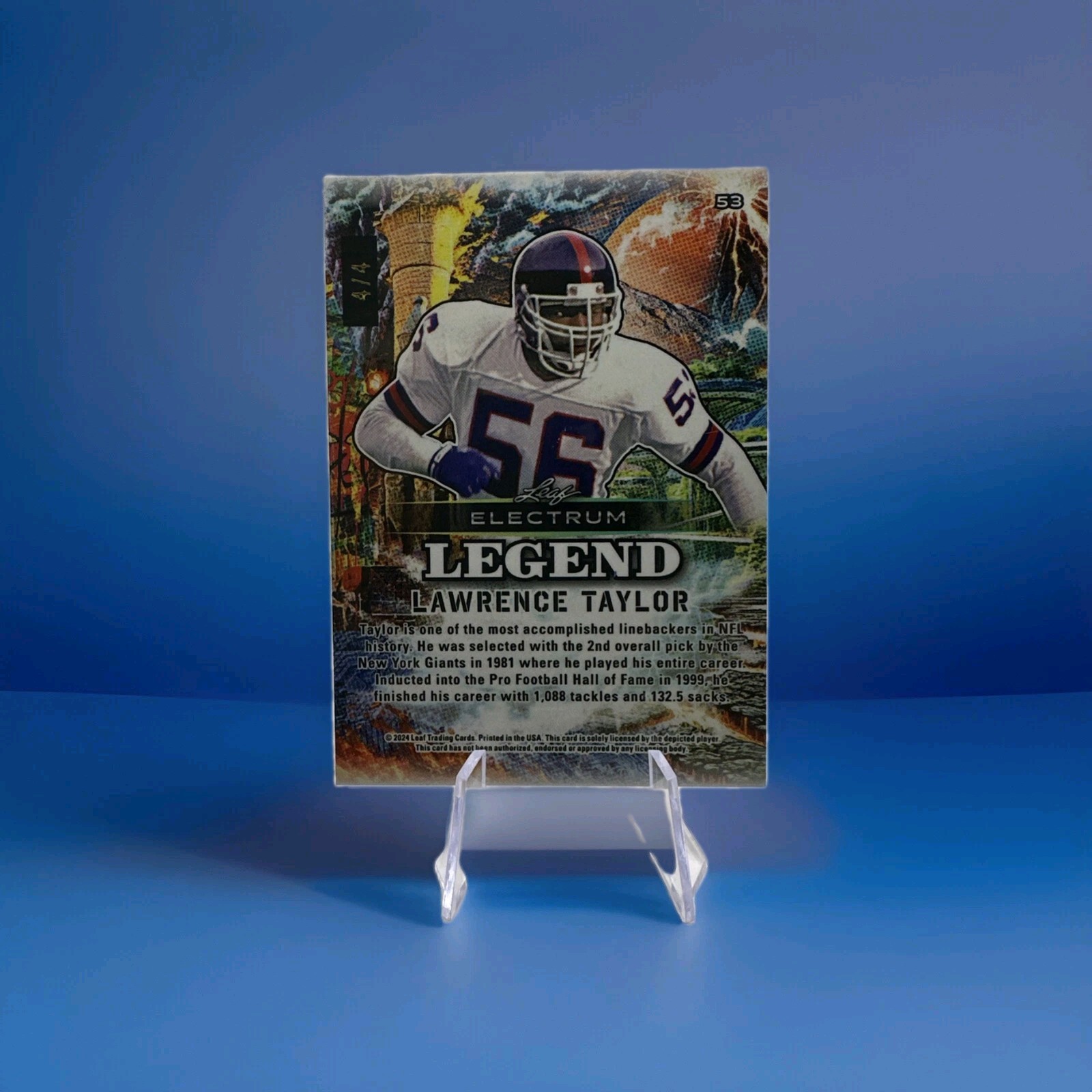 Lawrence Taylor 2024 Leaf Electrum Legends SerialNumbered 4/4