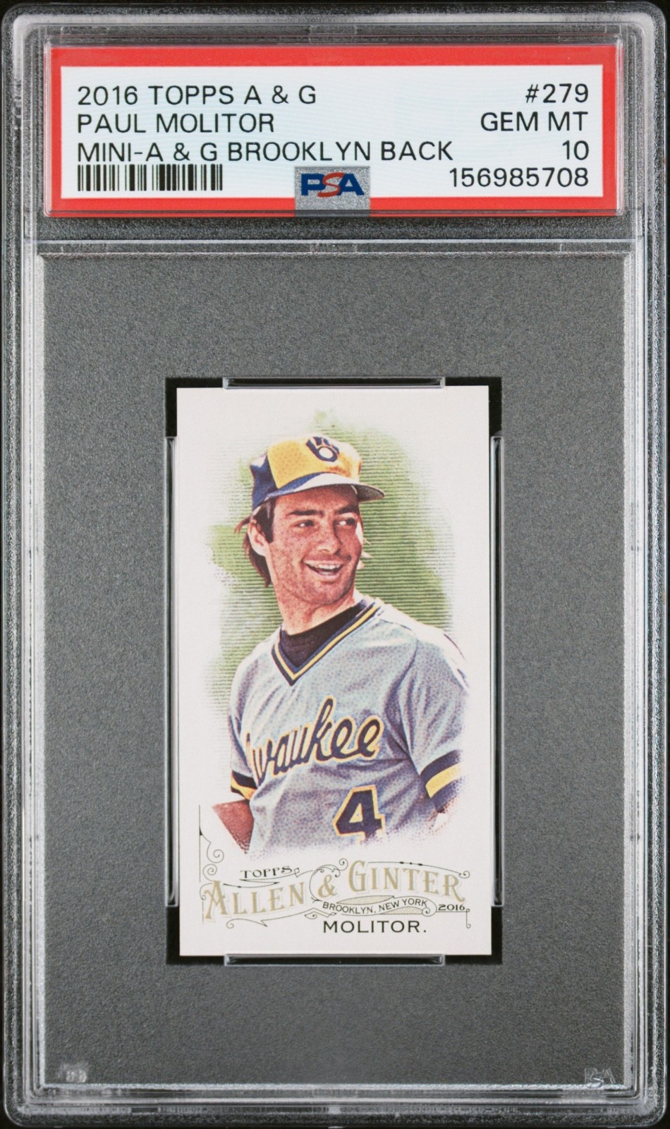 2016 Topps Allen & Ginter Paul Moliter Mini Brooklyn Back 15/25 PSA 10 Gem Mint