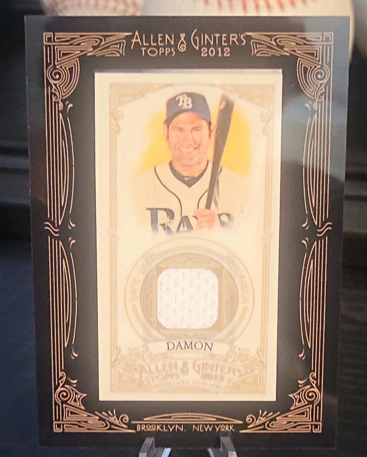Topps 2012 Allen & Ginter’s Johnny Damon Framed Mini Relic #AGR-JDA Rays