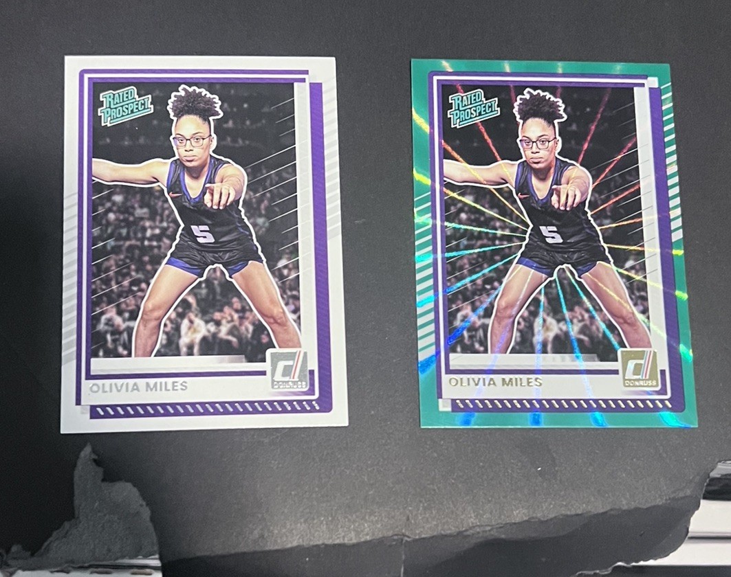 OLIVIA MILES 2025-26 Donruss Rated Prospect Green Laser #89 Minnesota Lynx RC