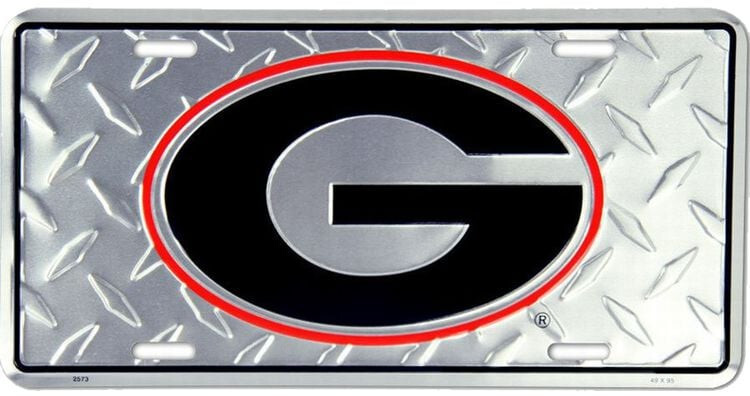 Georgia Bulldogs Di-Cut Aluminum License Plate