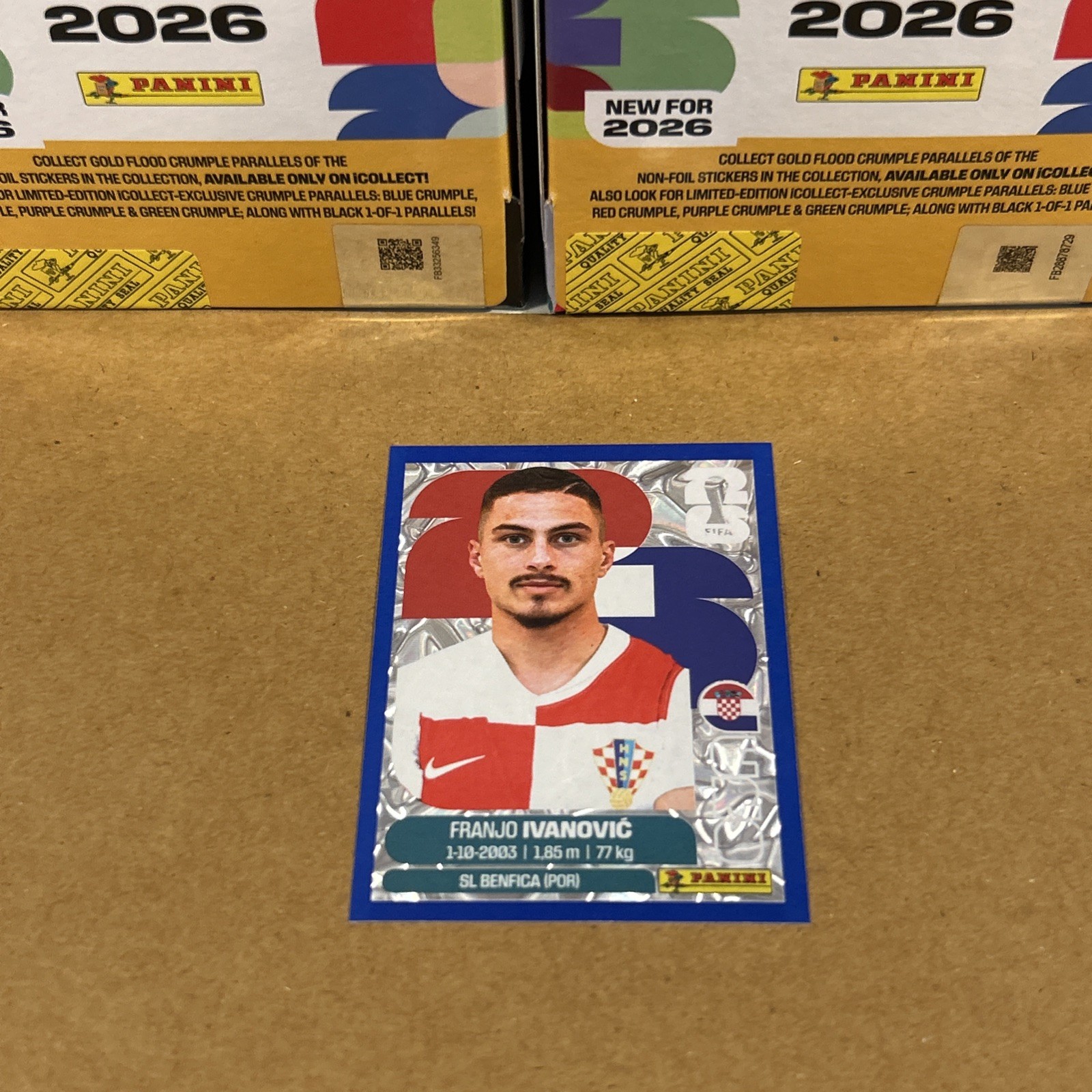 2026 Panini World Cup Sticker Blue Crumple Croatia Franjo Ivanovic CRO20