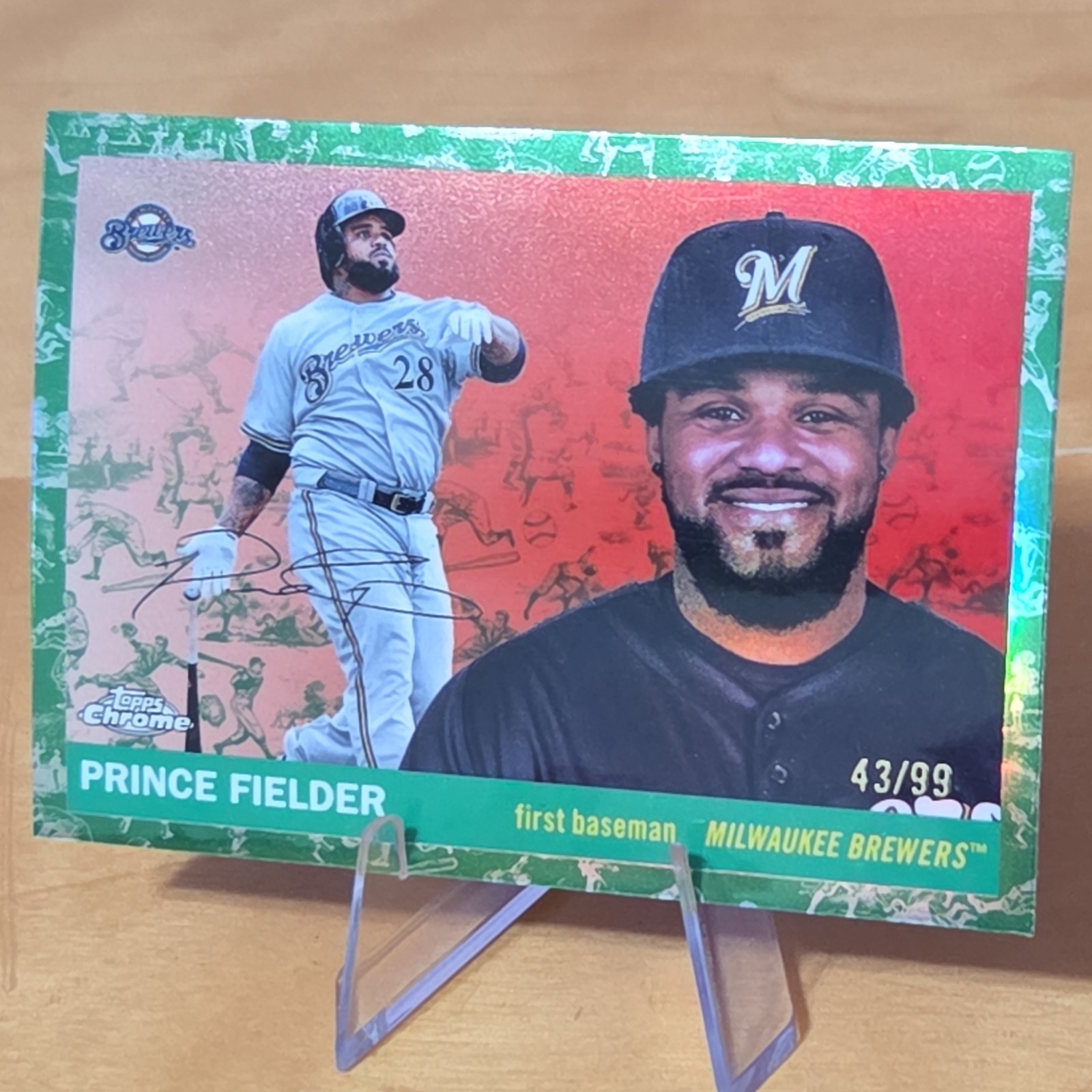 2025 Topps Chrome Platinum Anniversary – Prince Fielder Green Platinum Toile /99