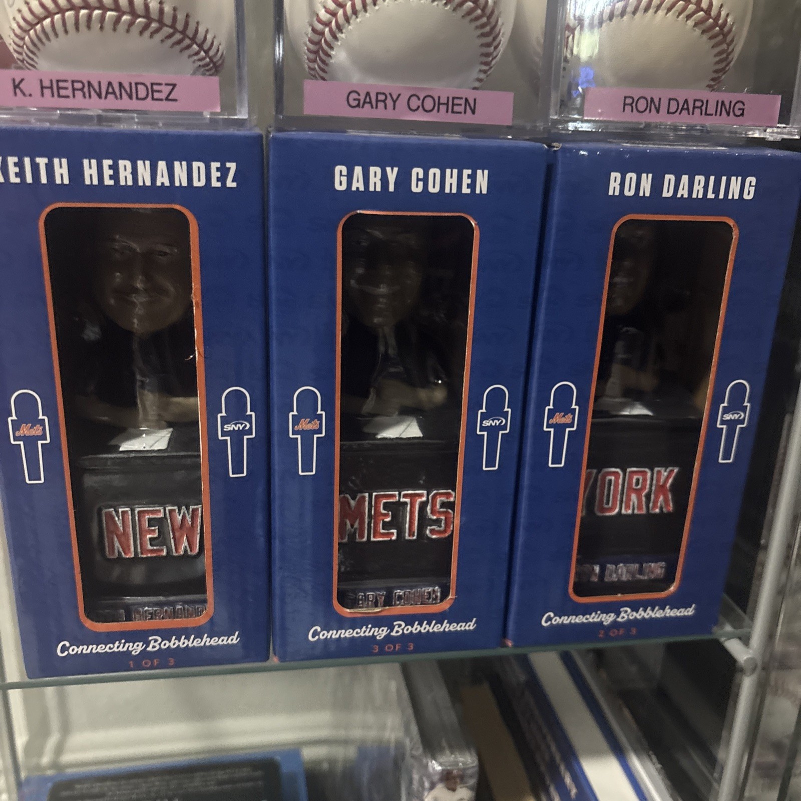 2022 Keith Hernandez Ron Darling Gary Cohen NY Mets 3 Bobblehead GKR SGA Set