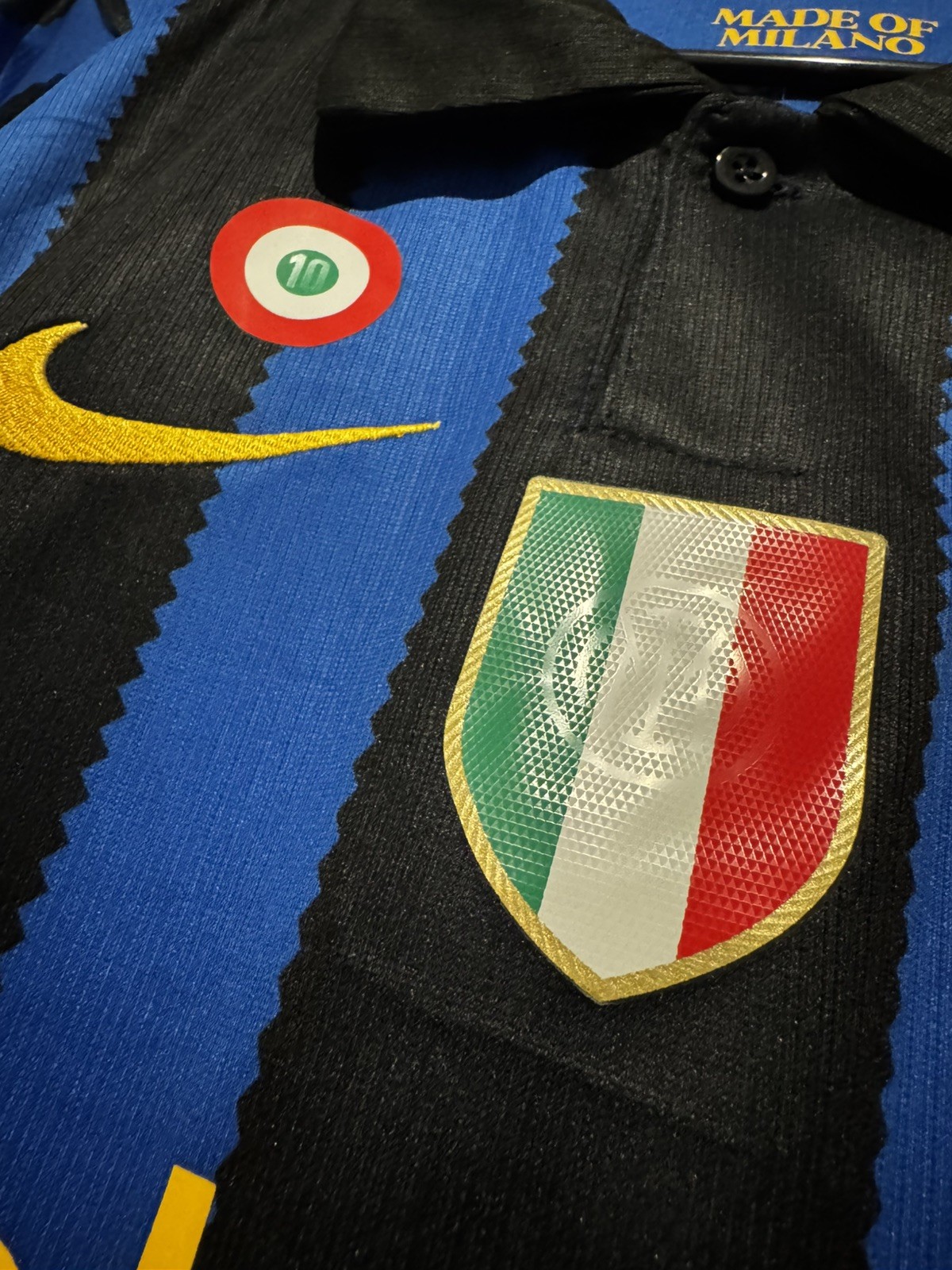 Inter Milan 26 27 FAN VERSION Slim Fit Home Jersey Scudetto Copa Italia Patch