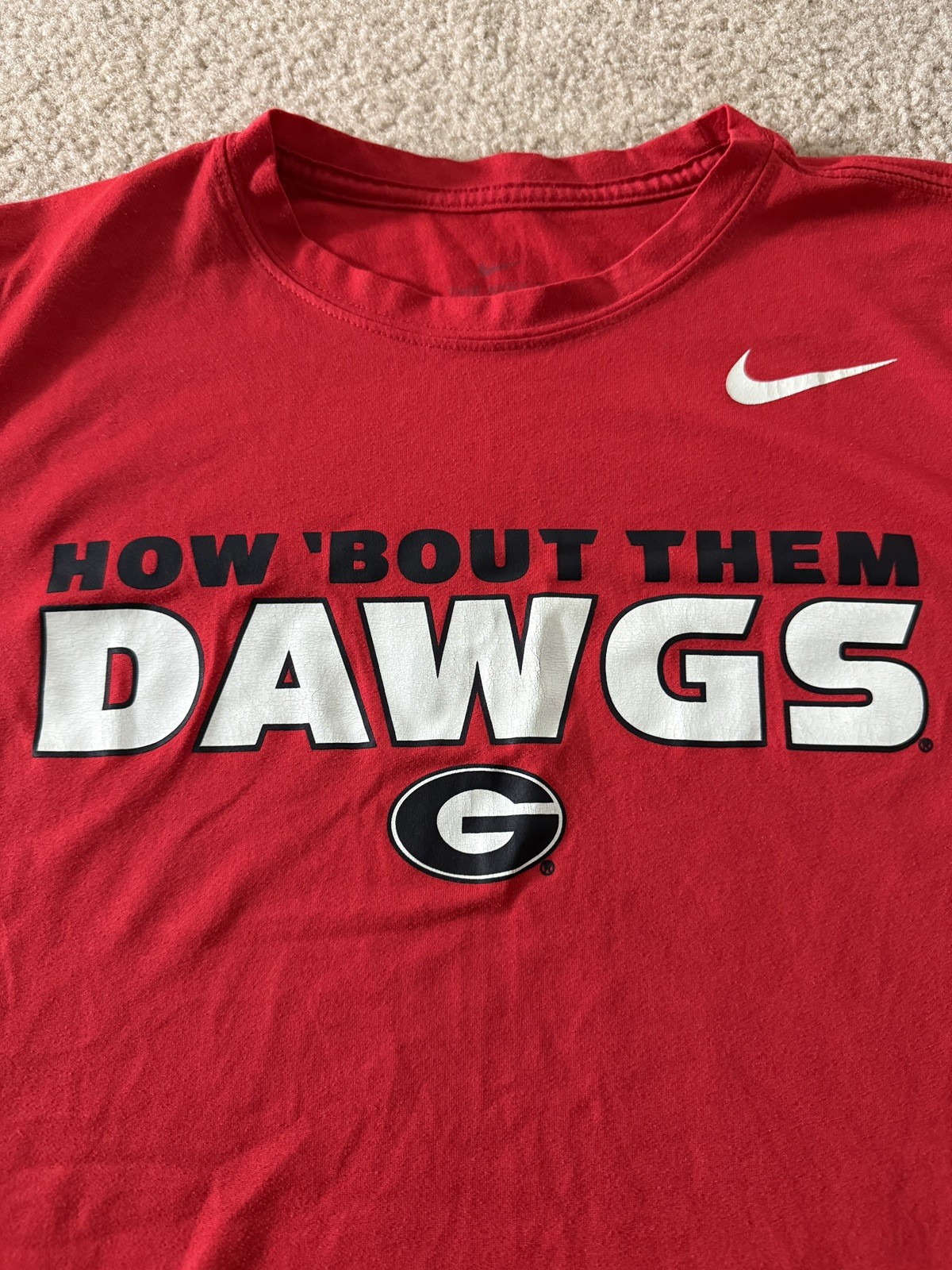 Georgia Bulldogs Nike UGA Football Shirt Mens Large (L) Red Dri Fit