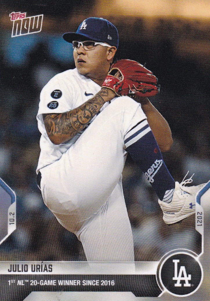 2021 TOPPS NOW #893 JULIO URIAS- LOS ANGELES DODGERS