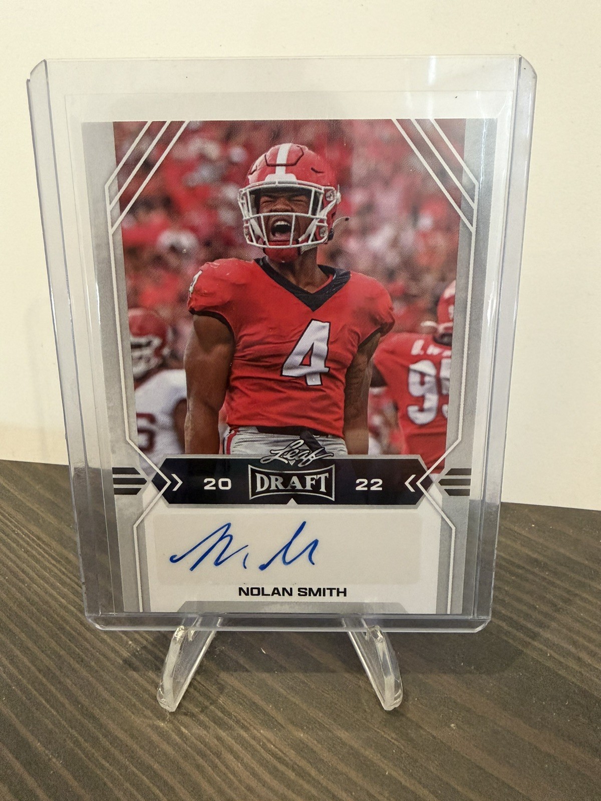 Nolan Smith 2022 Leaf Draft Rookie Auto Georgia / Eagles #BA-NS1