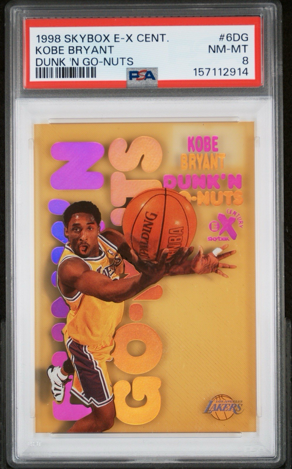 1998-99 Skybox EX Century Kobe Bryant #6 Dunk’N Go Nuts Acetate PSA 8