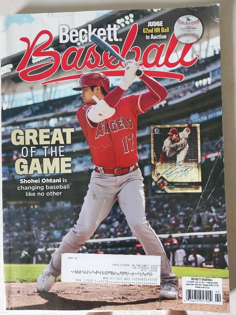 Beckett Baseball Price Guide Magazine February 2023 Shohei Ohtani RC Cover