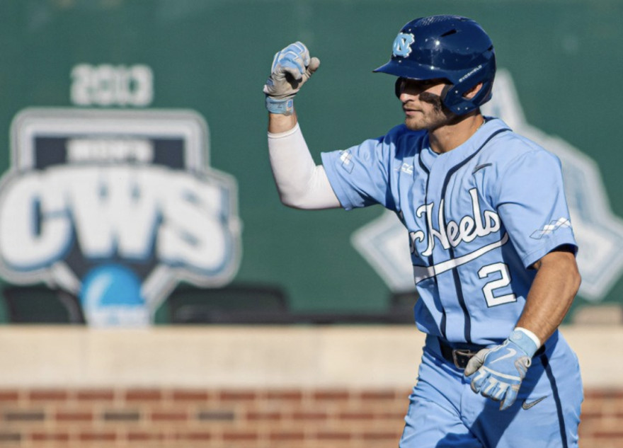 UNC NORTH CAROLINA TARHEELS COLLEGE WORLD SERIES CUSTOM EVOSHIELD BATTING HELMET