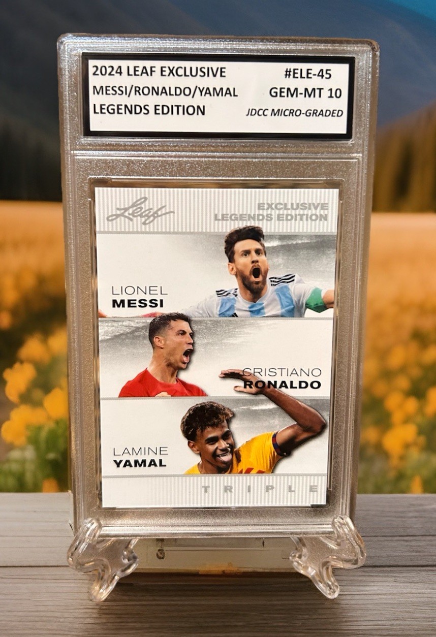 Lamine Yamal/MESSI/RONALDO RC 2024 LEAF Legends GRADED GEM-MT 10 ROOKIE #ELE-45