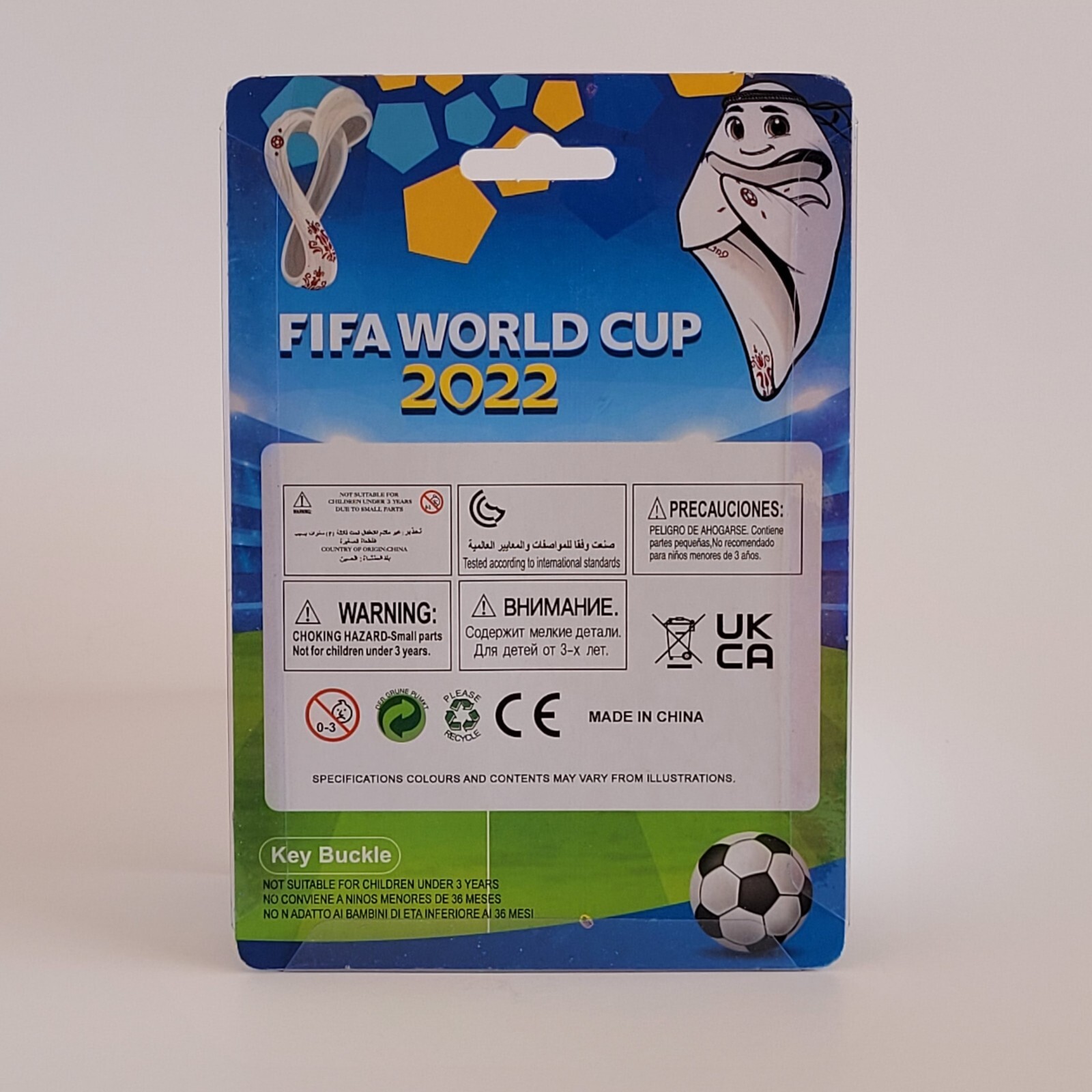 Qatar 2022 World Cup La’eeb Mascot Football Soccer Souvenir Key buckle and Light